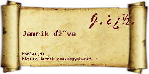 Jamrik Éva névjegykártya