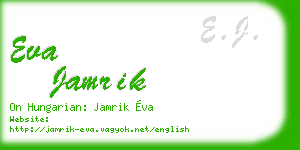 eva jamrik business card